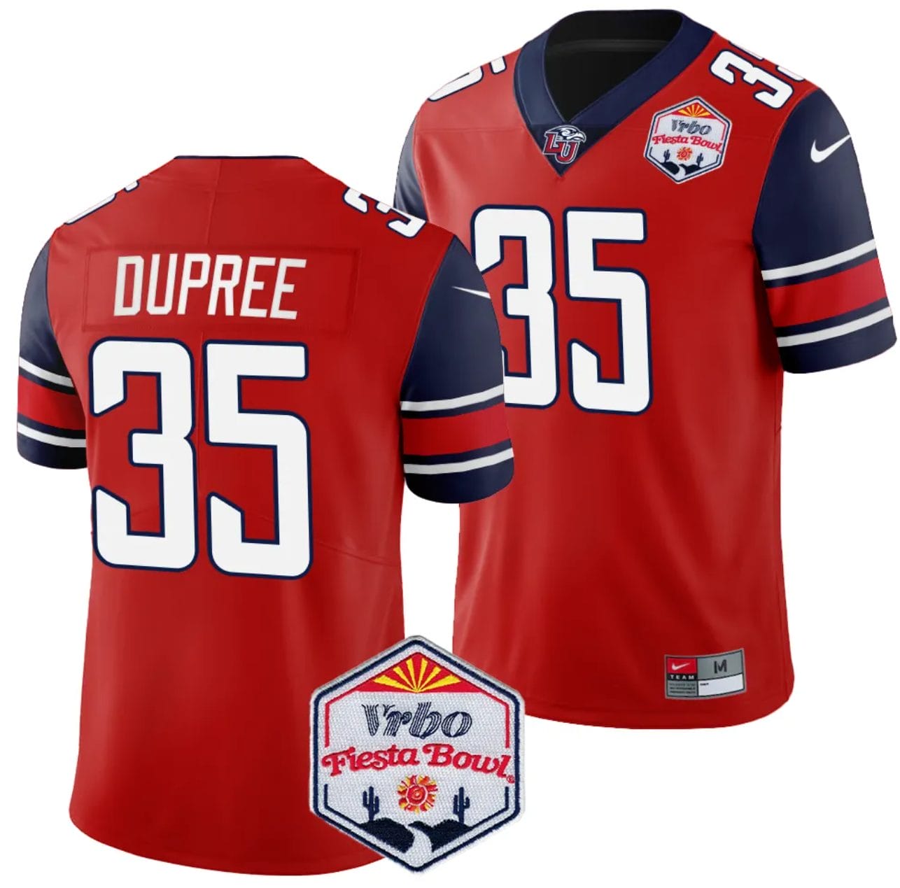 Tyren Dupree Jersey #35 Liberty Flames Fiesta Bowl Patch 2024 Football Red 1 Tyren Dupree Jersey #35 Liberty Flames Fiesta Bowl Patch 2024 Football Red