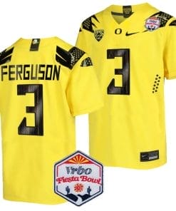 Terrance Ferguson Jersey #3 Oregon Ducks Fiesta Bowl Patch 2024 Football Yellow
