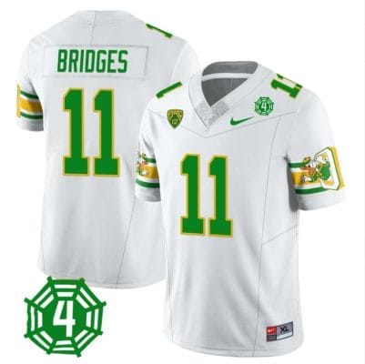 Trikweze Bridges Jersey #11 Oregon Ducks Honor Spencer Webb Patch Football White