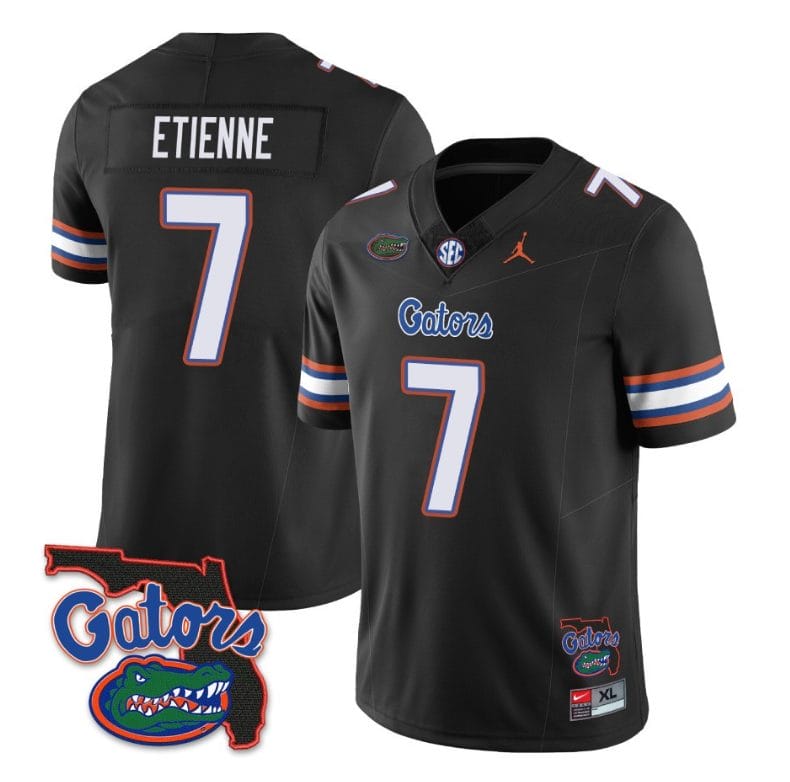 Trevor Etienne Jersey #7 Florida Gators Vapor Limited College Football Black 1 Trevor Etienne Jersey #7 Florida Gators Vapor Limited College Football Black
