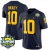 Tom Brady Jersey #10 Michigan Wolverines 2023 Big Ten Champions Patch Stitched Navy 5 Tom Brady Jersey #10 Michigan Wolverines 2023 Big Ten Champions Patch Stitched Navy
