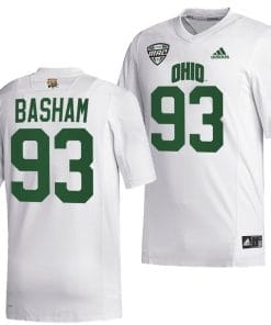 Tarell Basham Jersey #93 Ohio Bobcats College Football Uniform White