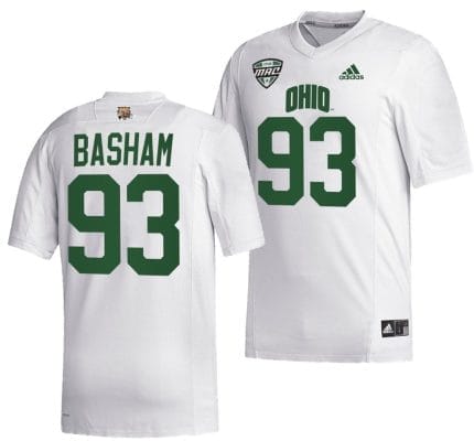 Tarell Basham Jersey #93 Ohio Bobcats College Football Uniform White