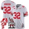 TreVeyon Henderson Jersey #32 Ohio State Buckeyes Football Stitched Brutus Buckeye Patch Gray