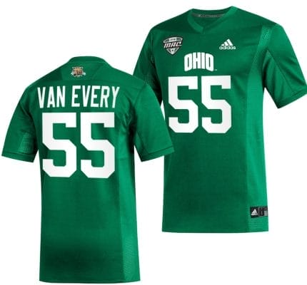 Vance Van Every Jersey #55 Ohio Bobcats College Football Uniform Green