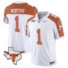Xavier Worthy Jersey #1 Texas Longhorn Vapor Limited College Football Inverted 4 Xavier Worthy Jersey #1 Texas Longhorn Vapor Limited College Football Inverted