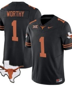 Xavier Worthy Jersey #1 Texas Longhorn Vapor Limited College Football Black