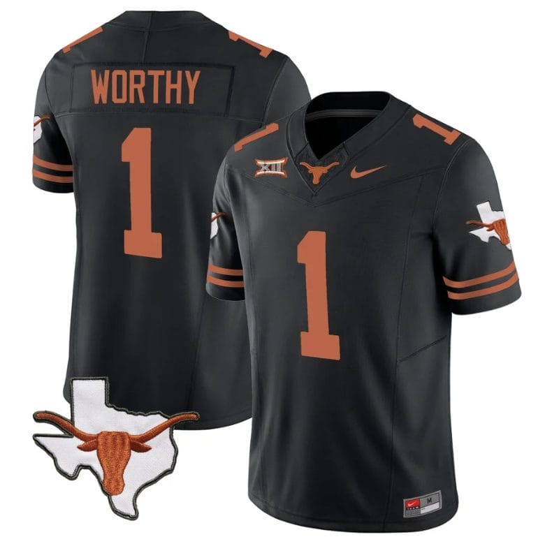 Xavier Worthy Jersey #1 Texas Longhorn Vapor Limited College Football Black 1 Xavier Worthy Jersey #1 Texas Longhorn Vapor Limited College Football Black