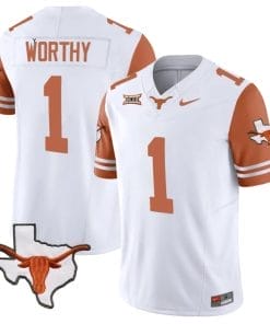 Xavier Worthy Jersey #1 Texas Longhorn Vapor Limited College Football Orange Sleeves