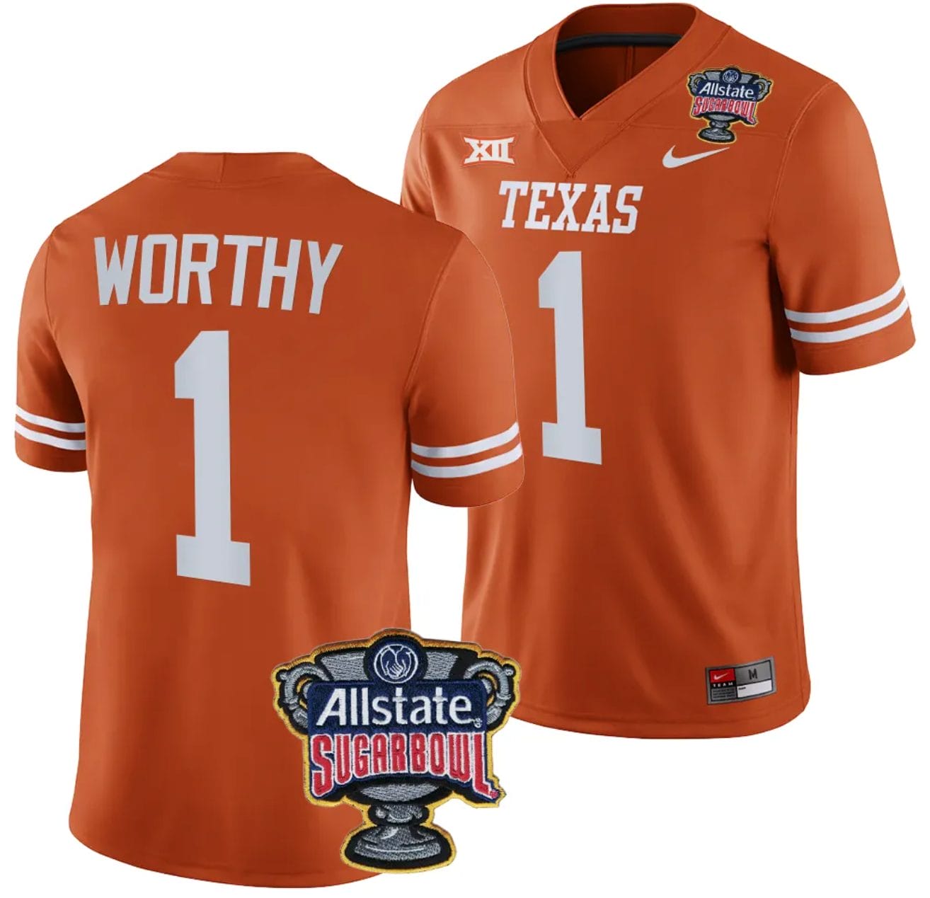 Xavier Worthy Jersey #1 Texas Longhorns Allstate Sugar Bowl Patch 2024 College Football Orange 1 Xavier Worthy Jersey #1 Texas Longhorns Allstate Sugar Bowl Patch 2024 College Football Orange