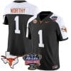Xavier Worthy Jersey #1 Texas Longhorns Sugar Bowl Patch Vapor Football Black Alternate