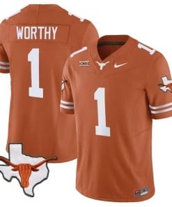 Xavier Worthy Jersey #1 Texas Longhorn Vapor Limited College Football Texas Orange