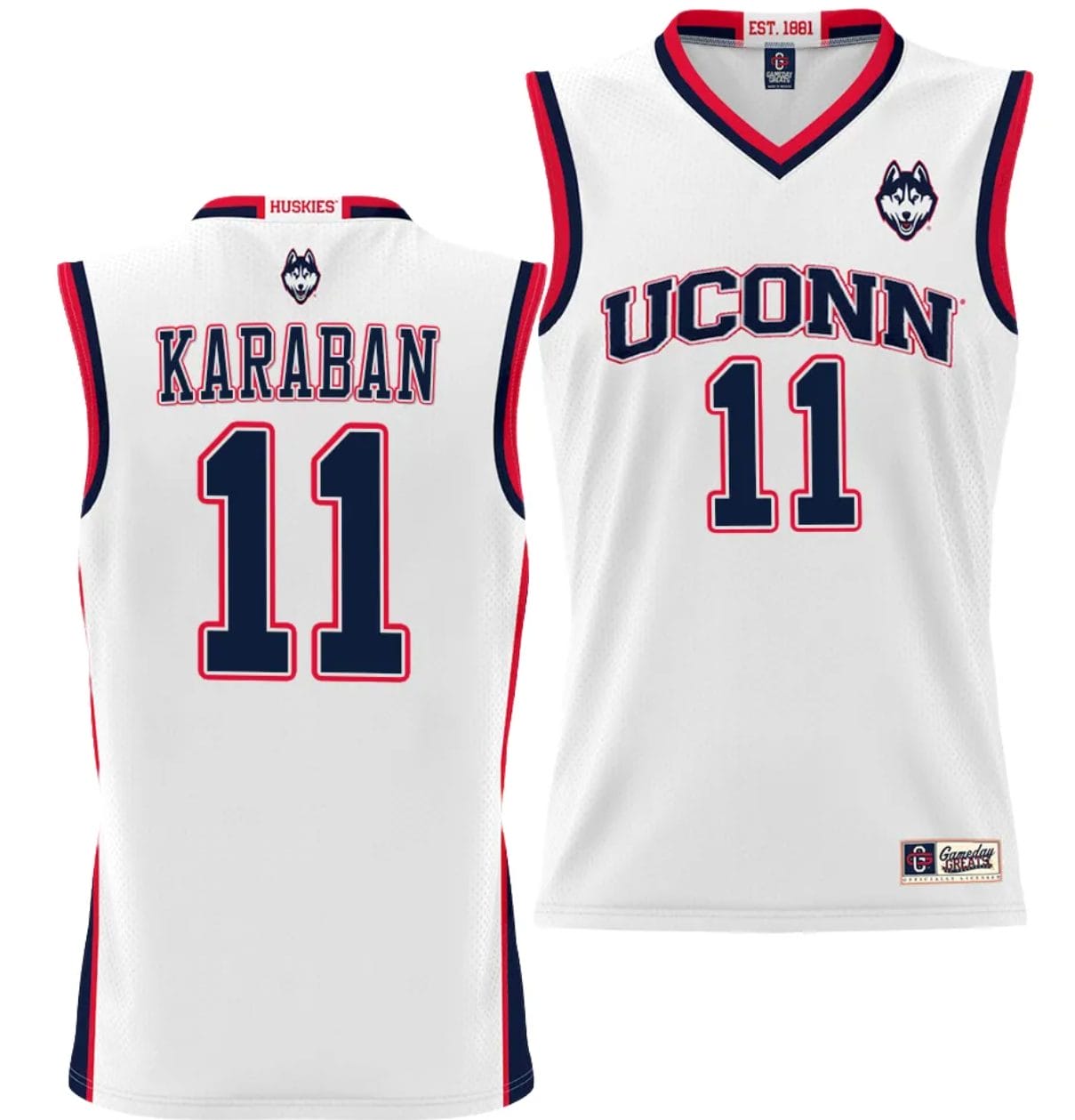 Alex Karaban Jersey #11 UConn Huskies NIL College Basketball Lightweight White 1 Alex Karaban Jersey #11 UConn Huskies NIL College Basketball Lightweight White