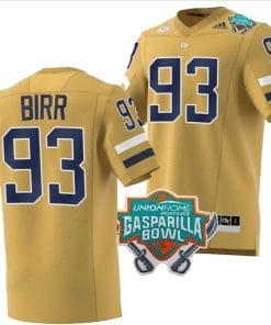 Aidan Birr Jersey #93 Georgia Tech Yellow Jackets 2023 Gasparilla Bowl Patch Football Brown
