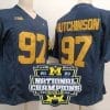 Aidan Hutchinson Jersey #97 Michigan Wolverines Football 2023 National Champions Patch Navy