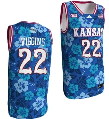 Andrew Wiggins Jersey #22 Kansas Jayhawks Bill Self Game College Basketball Blue Maui Strong 8 Andrew Wiggins Jersey #22 Kansas Jayhawks Bill Self Game College Basketball Blue Maui Strong