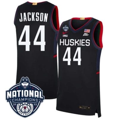 Andre Jackson Jersey #44 UConn Huskies 2023 National Champions College Basketball Black