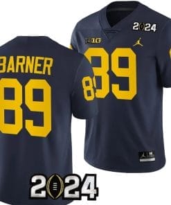 AJ Barner Jersey #89 Michigan Wolverines 2024 Football National Championship Playoff Navy