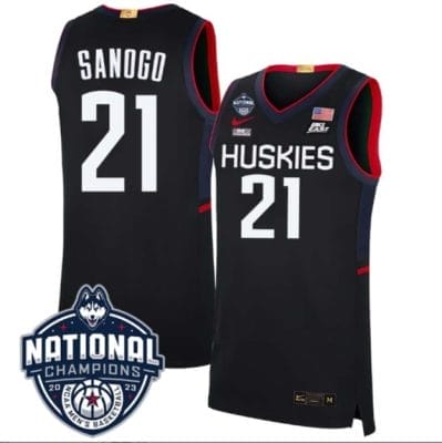 Adama Sanogo Jersey #21 UConn Huskies 2023 National Champions College Basketball Black