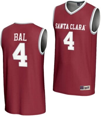 Adama Bal Jersey #4 Santa Clara Broncos Basketball NIL Lightweight Maroon
