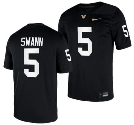 AJ Swann Jersey #5 Vanderbilt Commodores College NIL Football Black 10 AJ Swann Jersey #5 Vanderbilt Commodores College NIL Football Black