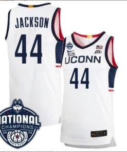 Andre Jackson Jersey #44 UConn Huskies 2023 National Champions College Basketball White Home