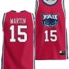 Alijah Martin Jersey #15 FAU Owls NIL Basketball Lightweight Red