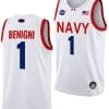 Austin Benigni Jersey #1 Navy Midshipmen NASA-Themed Basketball uniform 2023-24 White