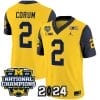 Blake Corum Jersey #2 Michigan Wolverines Vapor Limited Football 2024 National Champions Patch Navy Sleeves 4 Blake Corum Jersey #2 Michigan Wolverines Vapor Limited Football 2024 National Champions Patch Navy Sleeves