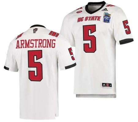 Brennan Armstrong Jersey #5 NC State Wolfpack 2023 Pop-Tarts Bowl Football White