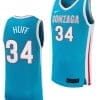 Braden Huff Jersey #34 Gonzaga Bulldogs College Basketball uniform 2023-24 Turquoise