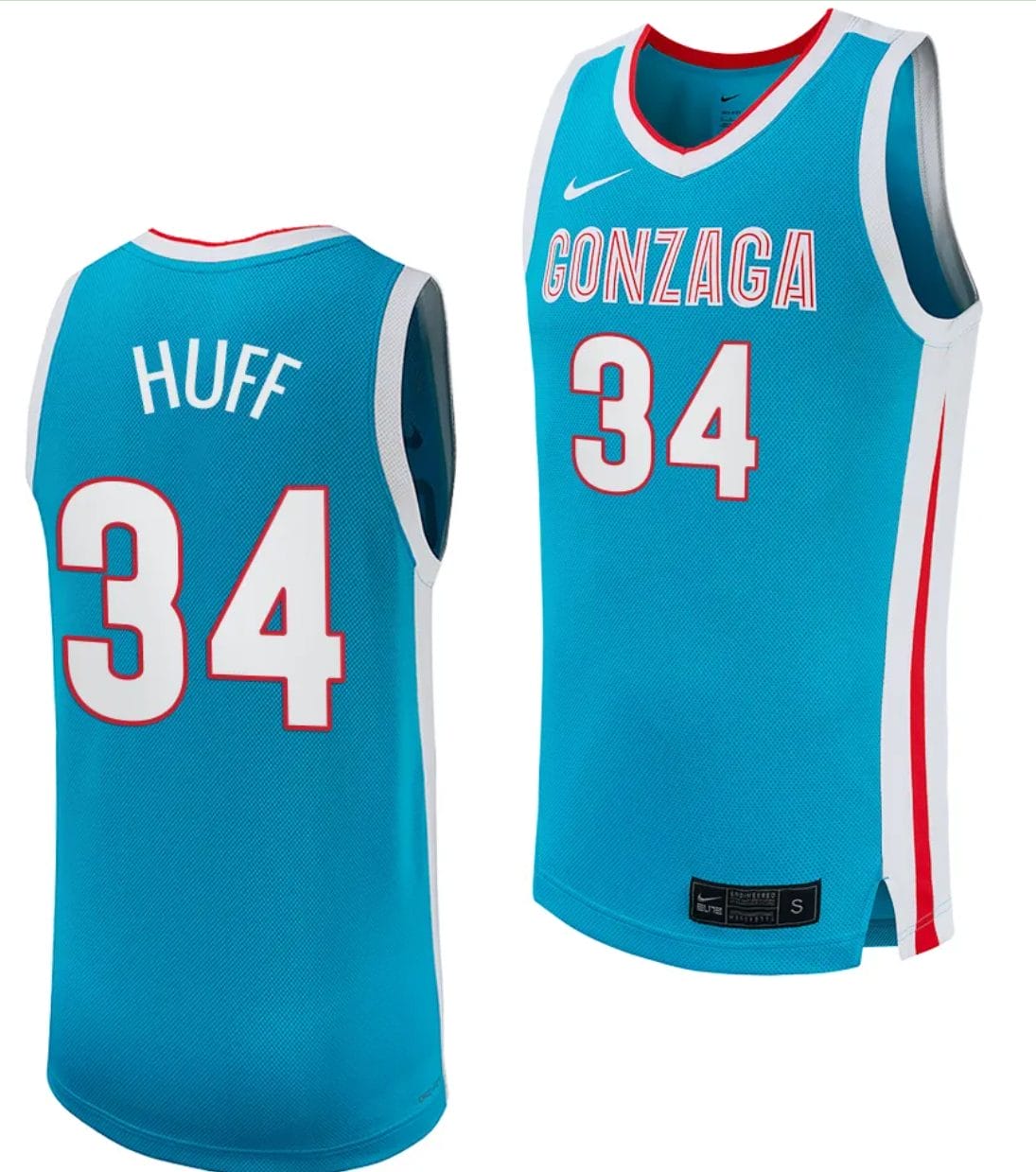 Braden Huff Jersey #34 Gonzaga Bulldogs College Basketball uniform 2023-24 Turquoise 1 Braden Huff Jersey #34 Gonzaga Bulldogs College Basketball uniform 2023-24 Turquoise