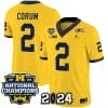 Blake Corum Jersey #2 Michigan Wolverines Vapor Limited Football 2024 National Champions Patch Maize 4 Blake Corum Jersey #2 Michigan Wolverines Vapor Limited Football 2024 National Champions Patch Maize