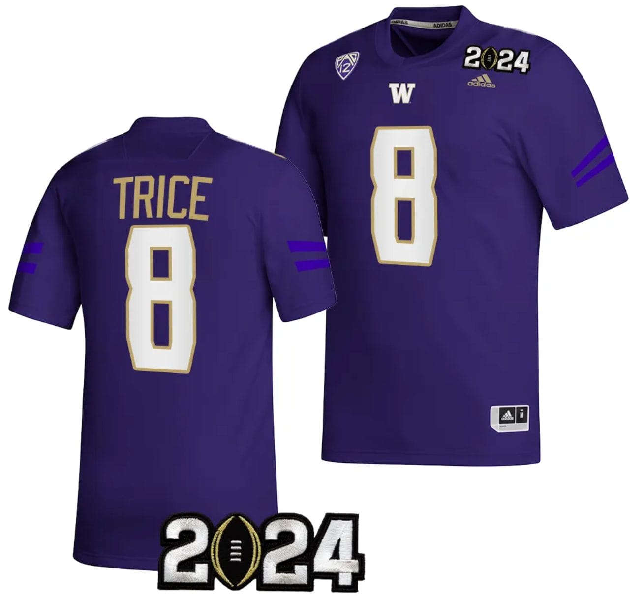 Bralen Trice Jersey #8 Washington Huskies 2024 College Football Playoff National Championship Purple (Copy) 1 Bralen Trice Jersey #8 Washington Huskies 2024 College Football Playoff National Championship Purple