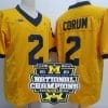 Blake Corum Jersey #2 Michigan Wolverines Football 2023 National Champions Patch Yellow