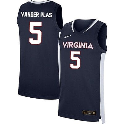 Ben Vander Plas Jersey #5 Virginia Cavaliers College Basketball Stitched Navy