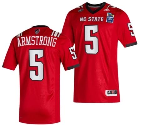 Brennan Armstrong Jersey #5 NC State Wolfpack 2023 Pop-Tarts Bowl Football Red