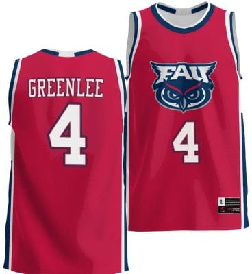 Bryan Greenlee Jersey #4 FAU Owls NIL Basketball Lightweight Red