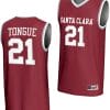 Camaron Tongue Jersey #21 Santa Clara Broncos Basketball NIL Lightweight Maroon