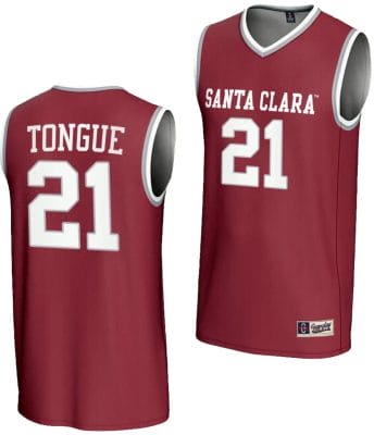 Camaron Tongue Jersey #21 Santa Clara Broncos Basketball NIL Lightweight Maroon