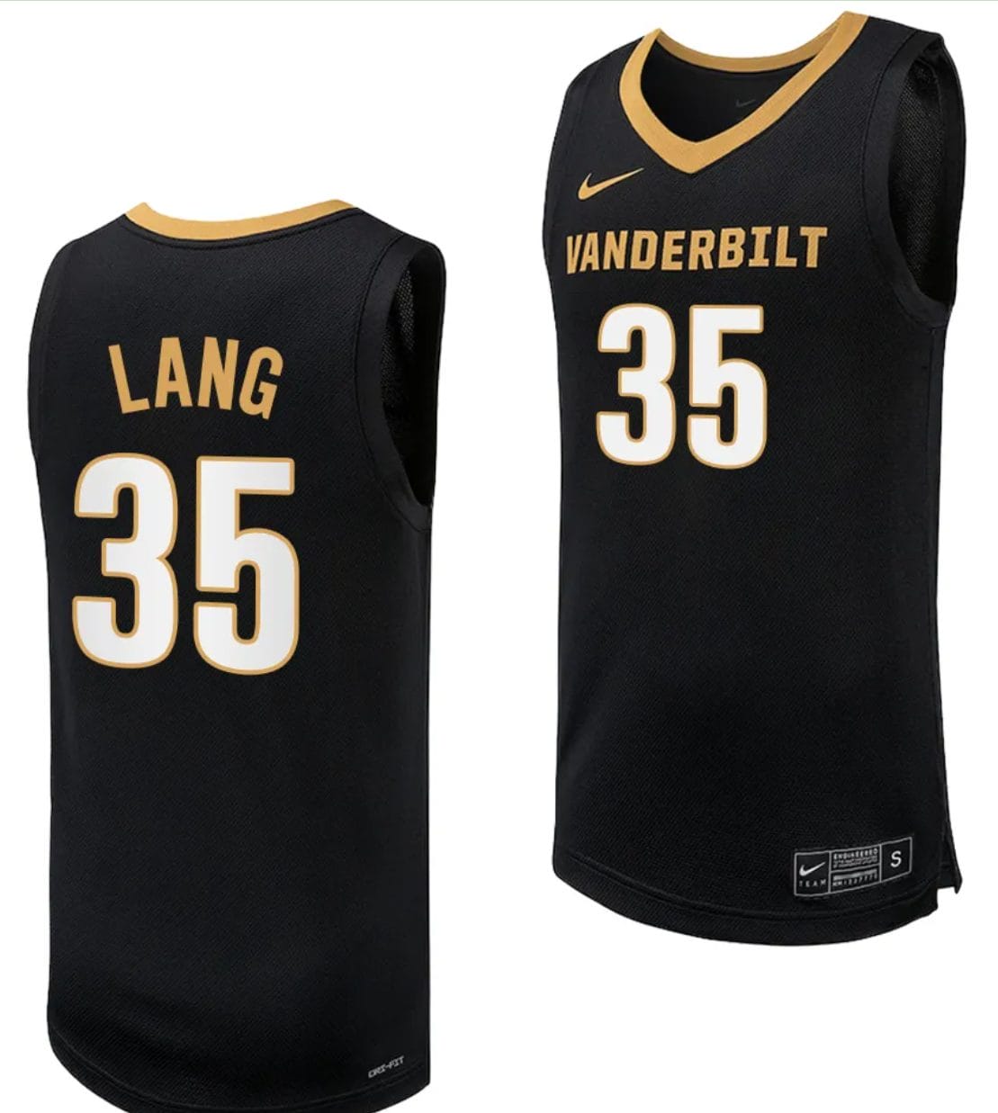 Carter Lang Jersey #35 Vanderbilt Commodores Replica Basketball uniform Black 1 Carter Lang Jersey #35 Vanderbilt Commodores Replica Basketball uniform Black