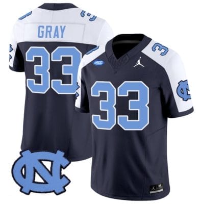 Cedric Gray Jersey #33 North Carolina Tar Heels Vapor Limited College Football Navy Alternate