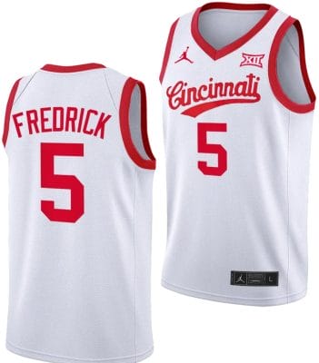 CJ Fredrick Jersey #5 Cincinnati Bearcats 70s Throwback Basketball White 8 CJ Fredrick Jersey #5 Cincinnati Bearcats 70s Throwback Basketball White