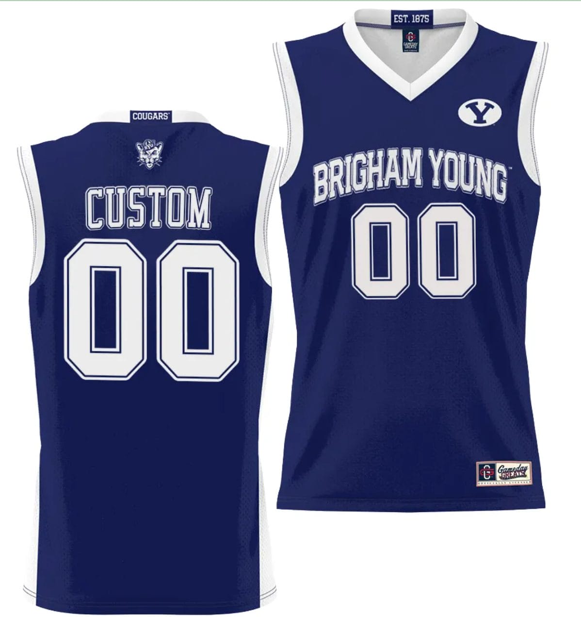 Custom BYU Cougars Jersey Name and Number NIL College Basketball Jersey Lightweight Navy 1 Custom BYU Cougars Jersey Name and Number NIL College Basketball Jersey Lightweight Navy