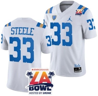 Carson Steele Jersey #33 UCLA Bruins 2023 LA Bowl College Football White 8 Carson Steele Jersey #33 UCLA Bruins 2023 LA Bowl College Football White