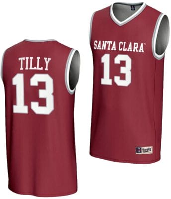 Christoph Tilly Jersey #13 Santa Clara Broncos Basketball NIL Lightweight Maroon