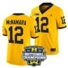 Cade Mcnamara Jersey #12 Michigan Wolverines Football 2023 National Champions Patch Yellow