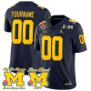 Custom Michigan Wolverines Jersey Name and Number Vapor Rose Bowl + 2024 CFP + Big Ten Champs Patch Football Navy 4 Custom Michigan Wolverines Jersey Name and Number Vapor Rose Bowl + 2024 CFP + Big Ten Champs Patch Football Navy