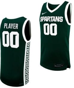 Custom Michigan State Spartans Jersey Name and Number College Basketball Green