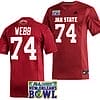 Clay Webb Jersey #74 Jacksonville State Gamecocks 2023 New Orleans Bowl Patch Football Red